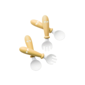 BABYBJÖRN Pack of 4 Baby Spoon and Fork-Powder Yellow