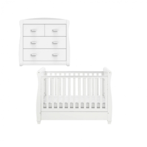 Babymore Eva Sleigh 2 Piece Room Set-White