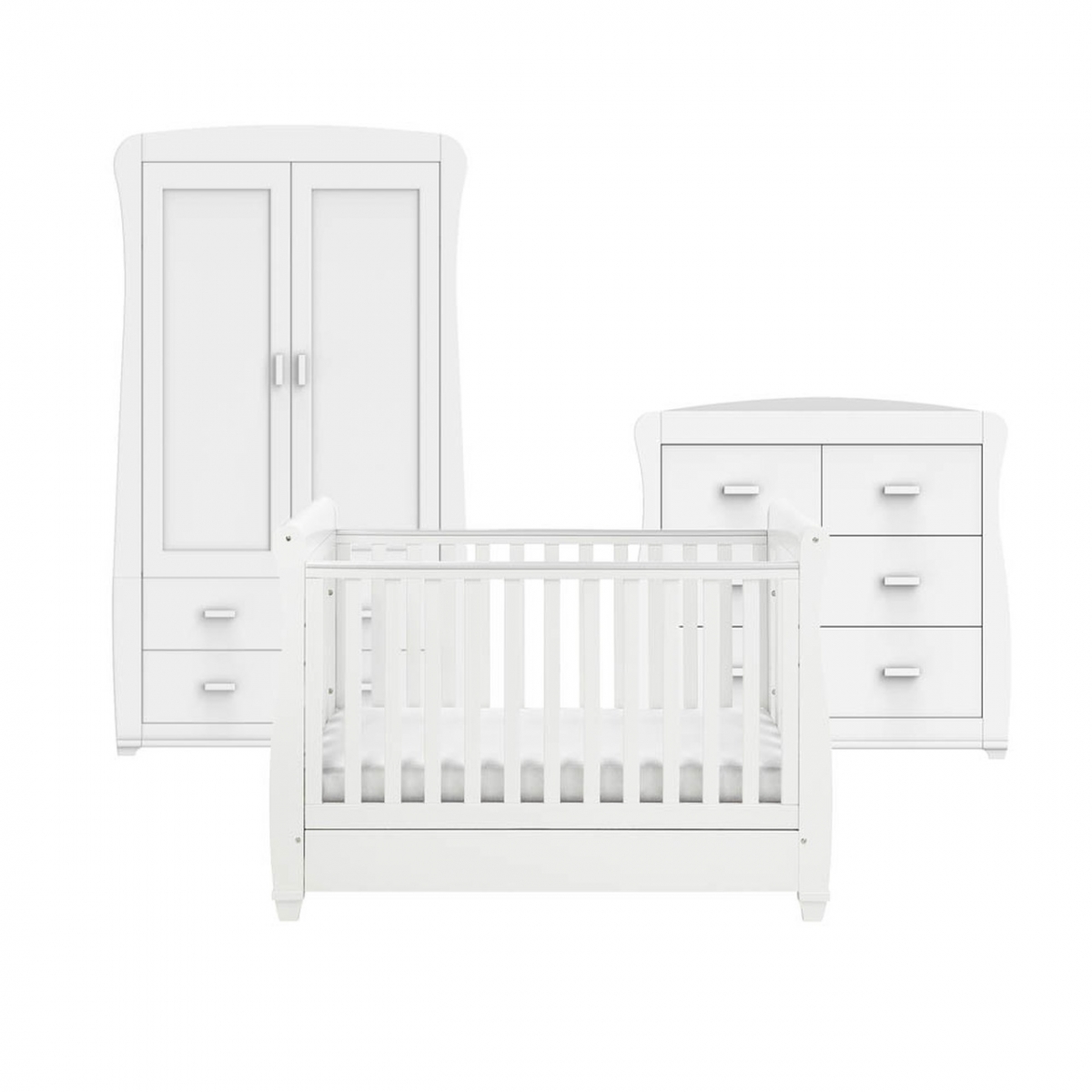 Babymore Eva Sleigh 3 Piece Room Set–White