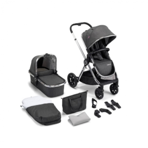 Babymore MeMore 11 Piece Pram System Bundle-Chrome Slate