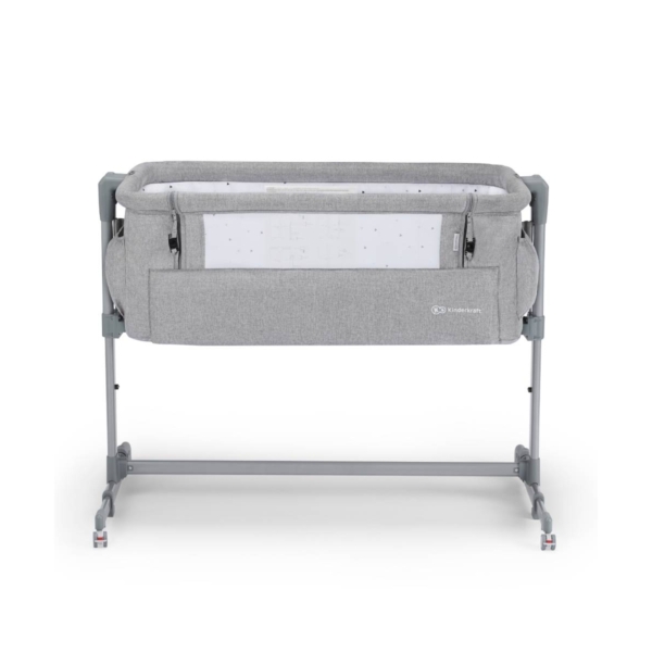 Kinderkraft Neste Up Bedside Travel Baby Cot-Grey Light Melange