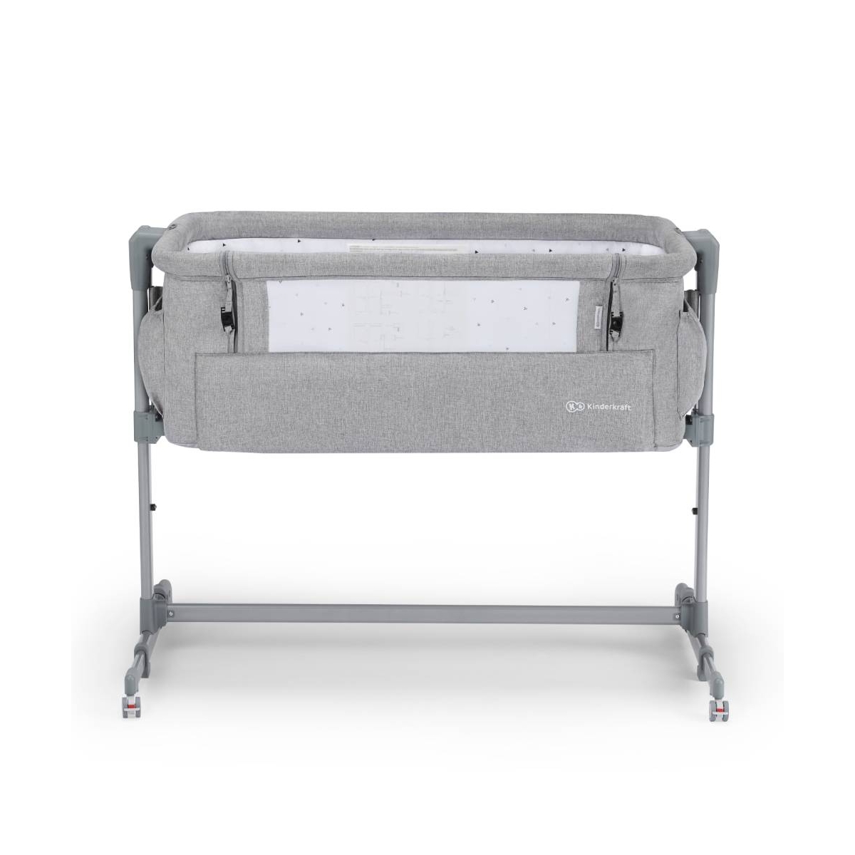 Kinderkraft Neste Up Bedside Travel Baby Cot-Grey Light Melange