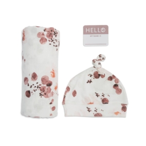 Lulujo Bamboo Hat and Swaddle Blankets-Eucalyptus