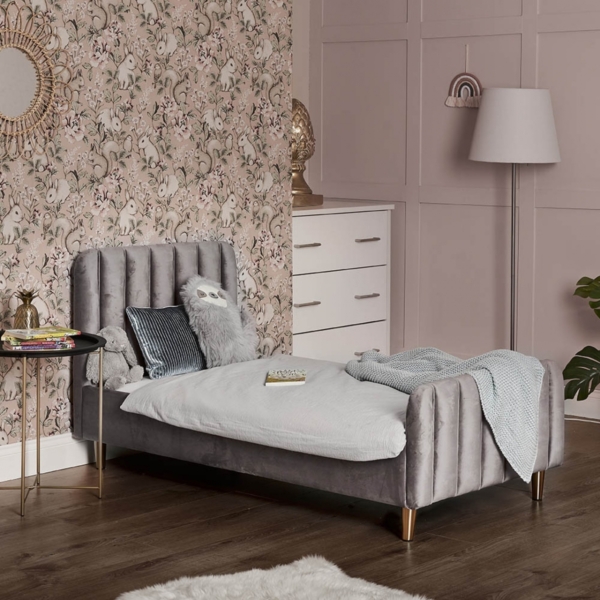 Obaby Gatsby Velvet Toddler Bed-Grey (New 2022)