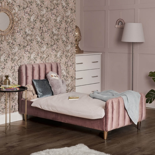 Obaby Gatsby Velvet Toddler Bed-Pink (New 2022)