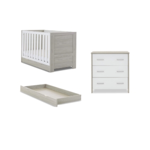Obaby Nika 2 Piece Room Set & Underdrawer-Grey Wash & White
