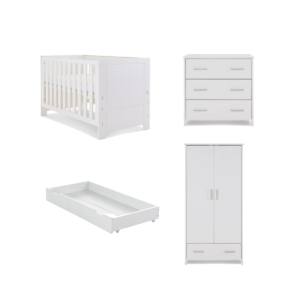 Obaby Nika 3 Piece Room Set & Underdrawer-White Wash