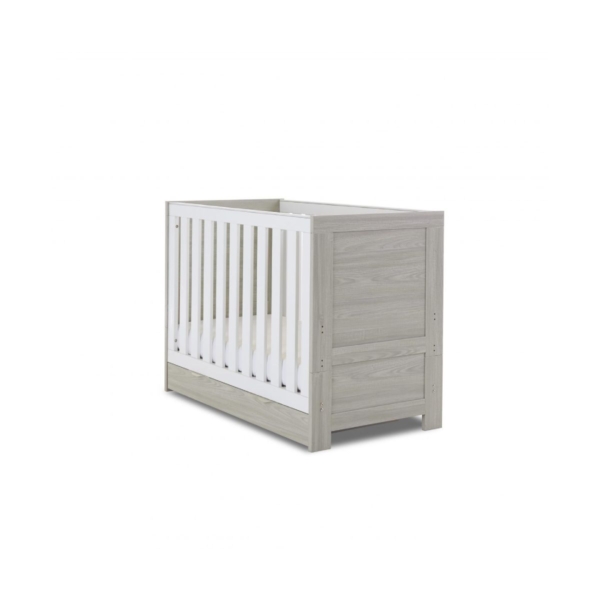 Obaby Nika Cot Bed & Underdrawer-Grey Wash & White