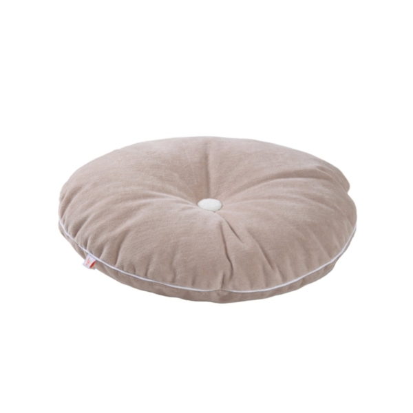 Wigiwama Button Cushion-Beige/White