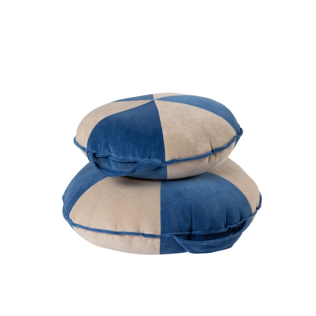 Wigiwama Cookie Velvet Bean BagDeep Blue/Beige Everything Baby