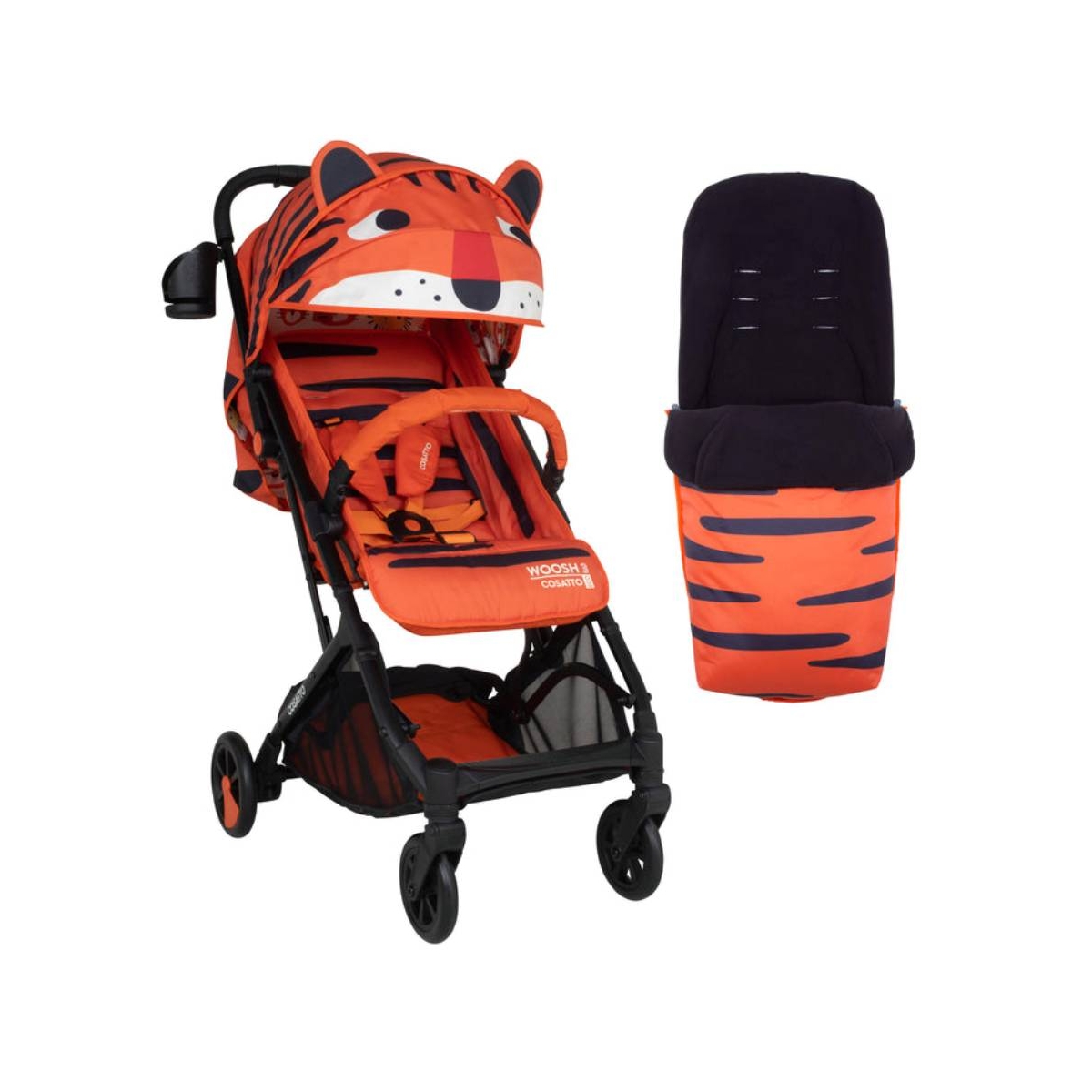 Cosatto Woosh 3 Stroller with Footmuff-Tomkin Tiger