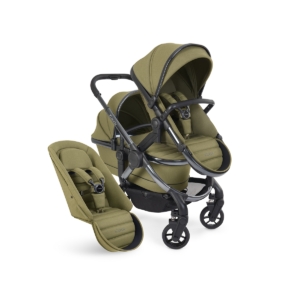 iCandy Peach 7 Double Stroller Bundle-Phantom/Olive Green