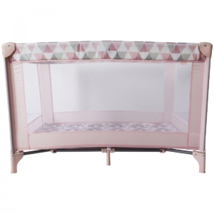 My Babiie Pink Geometric Travel Cot (MBTC1PG)