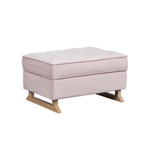 Nursery Collective Footstool-Dusty Pink Natural