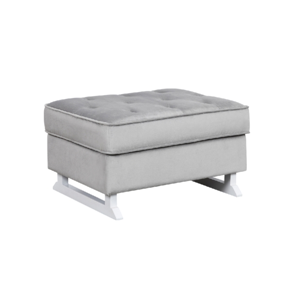 Nursery Collective Footstool-Quiet Grey White