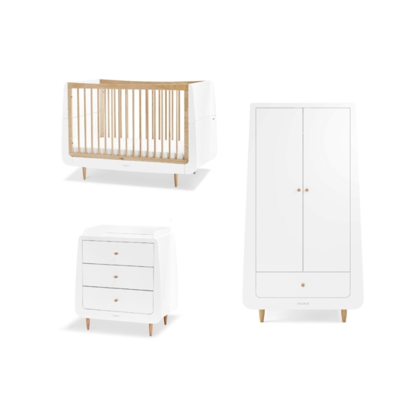 SnuzKot Skandi 3 Piece Nursery Furniture Set-Natural