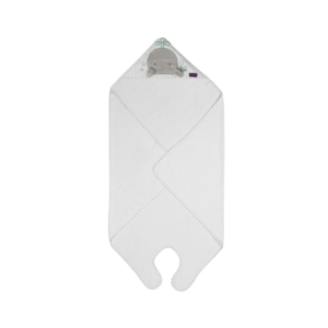 ClevaMama Bamboo Apron Baby Bath Towel-White/Grey (New 2022)