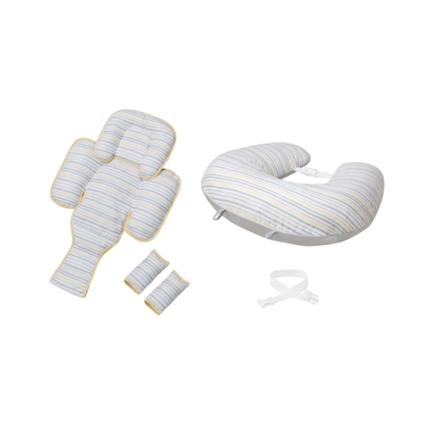 ClevaMama ClevaCushion 10in1 Nursing Pillow-Yellow/Grey Stripes