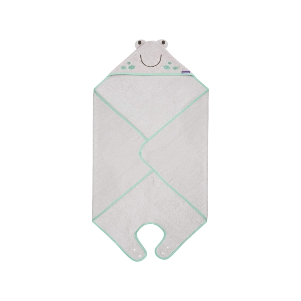 ClevaMama Franky the Frog Bamboo Apron Baby Bath Towel-Grey (New