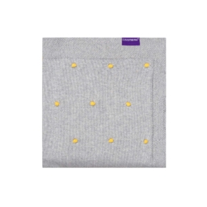 ClevaMama Knitted Pom Pom Baby Blanket-Grey (New 2022)