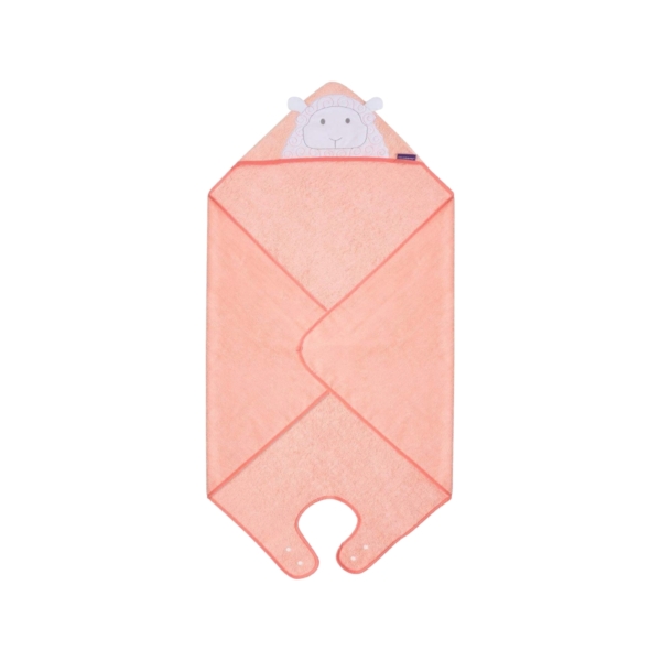 ClevaMama Lily the Lamb Bamboo Apron Baby Bath Towel-Coral (New