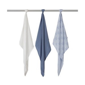 ClevaMama Muslin Cloth Set Super Soft Bamboo & Cotton-Blue (New