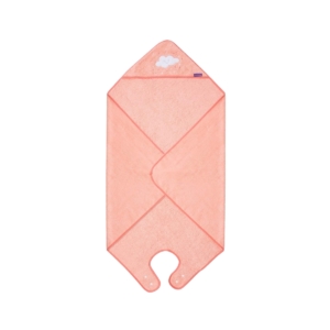 ClevaMama Soft Cotton Apron Baby Bath Towel-Coral (New 2022)