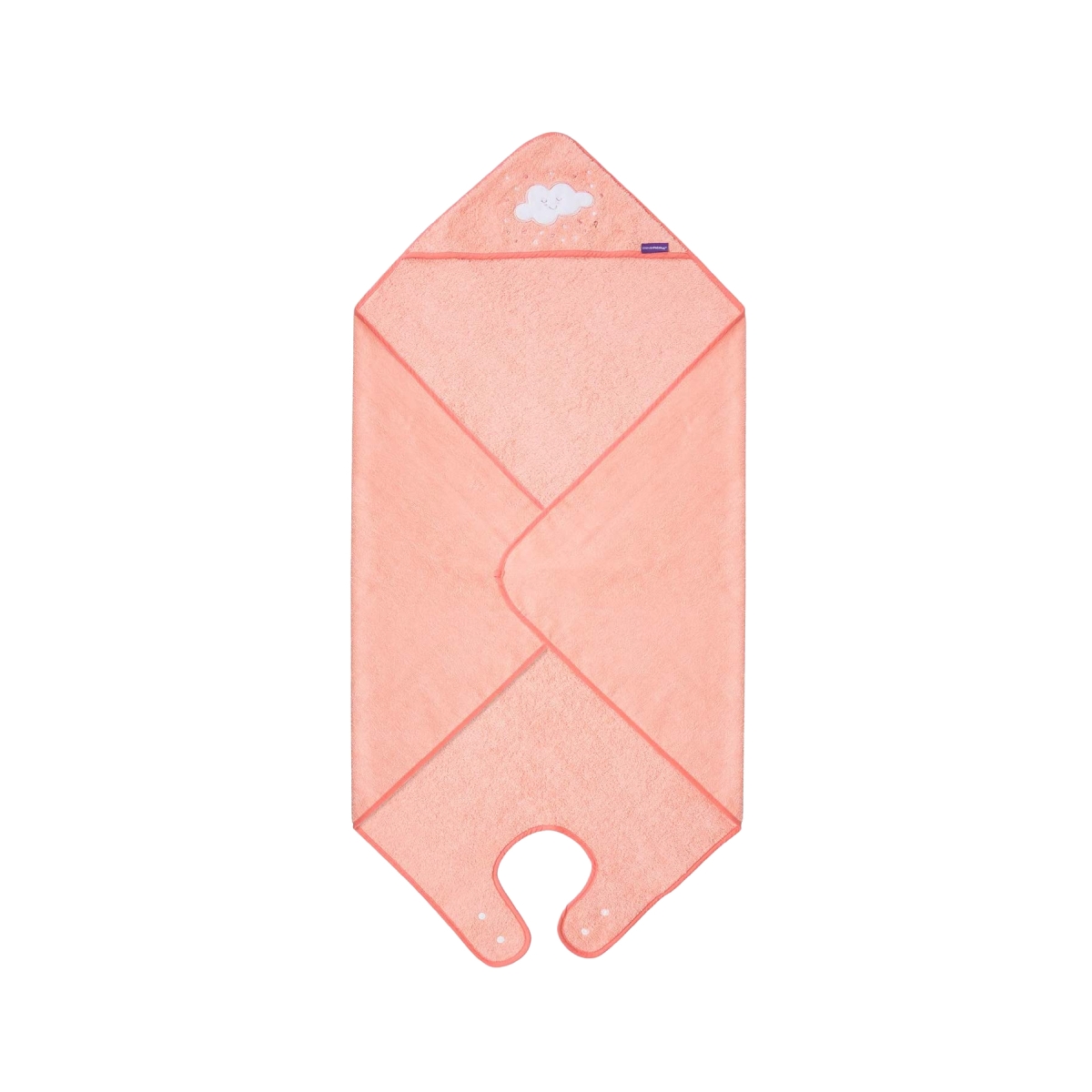 ClevaMama Soft Cotton Apron Baby Bath Towel-Coral (New 2022)