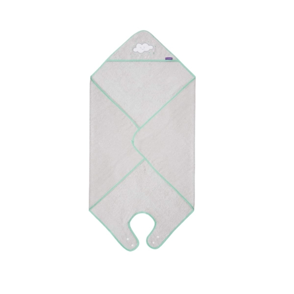 ClevaMama Soft Cotton Apron Baby Bath Towel-Grey (New 2022)