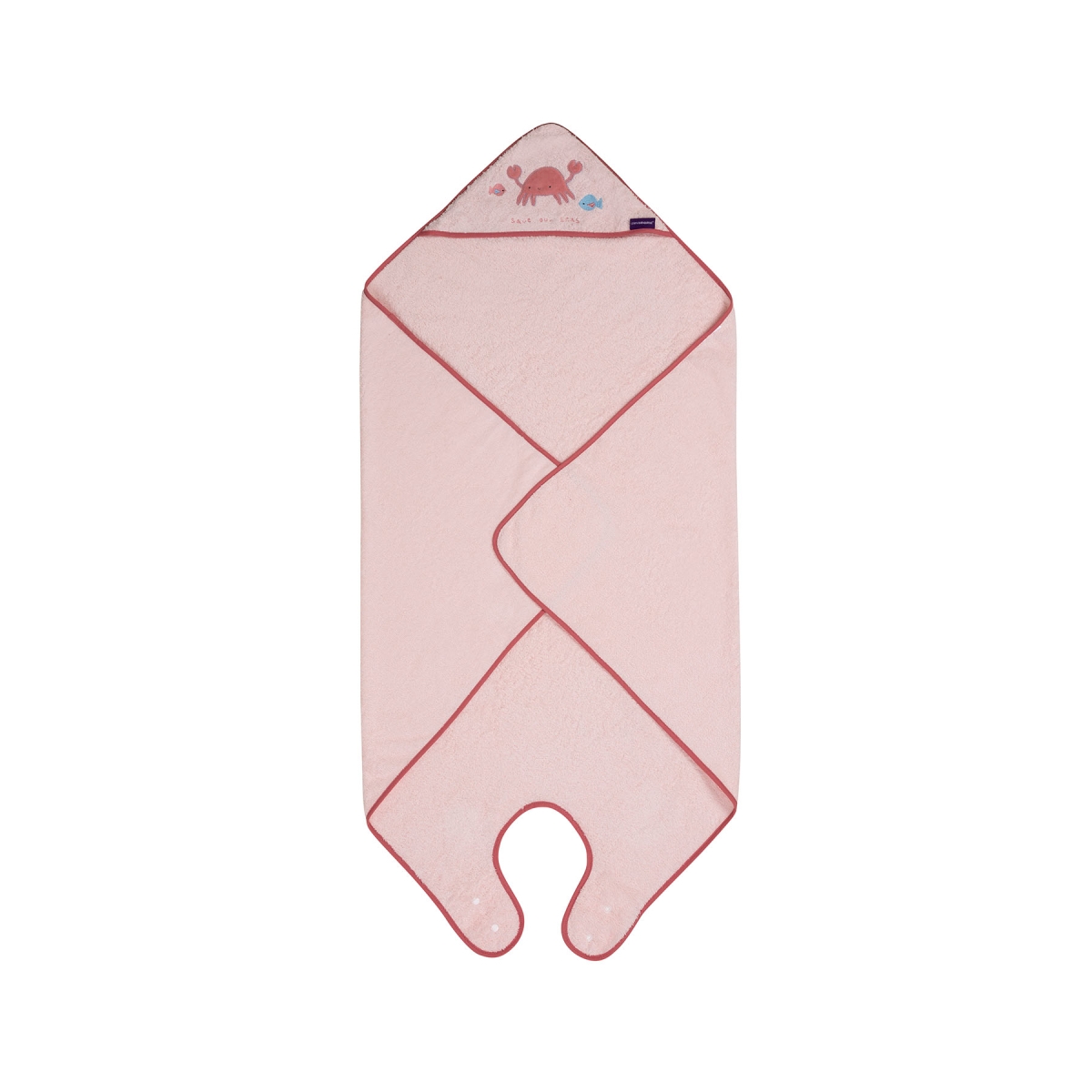 ClevaMama Soft Cotton Apron Baby Bath Towel-Pink (New 2022)