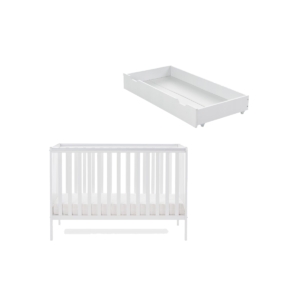 Obaby Bantam Cot, Under Drawer & Eco-Plus Foam Mattress-White