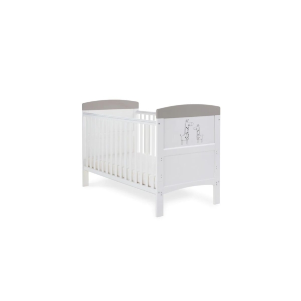 Obaby Grace Inspire Cotbed Mummy & Me Giraffe-Grey