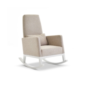 Obaby High Back Rocking Chair-White with Oatmeal Cushions (NEW 2