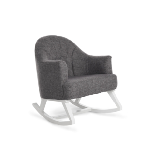 Obaby Round Back Rocking Chair-White with Grey Cushion (Bounty M