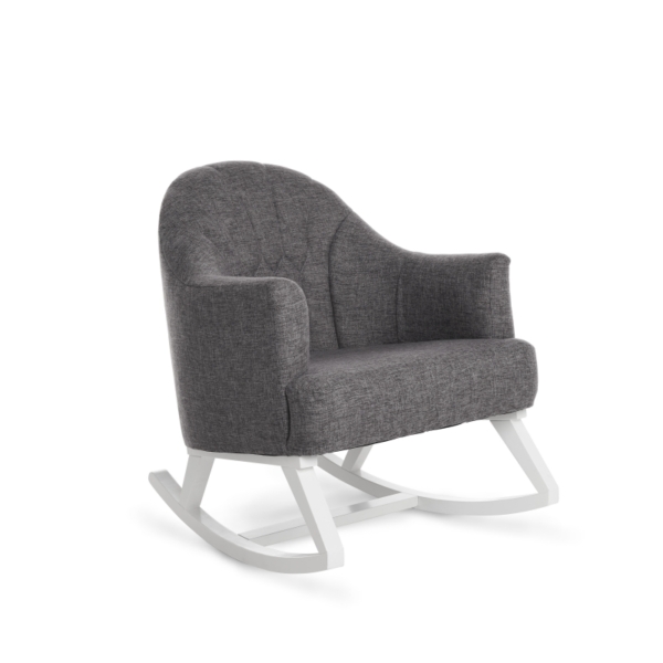 Obaby Round Back Rocking Chair-White with Grey Cushion (Bounty M