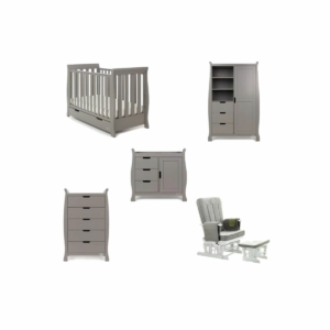 Obaby Stamford Mini Sleigh 5 Piece Furniture Roomset-Taupe Grey