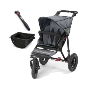 Out n About Nipper Single 360 V4 Stroller-Steel Grey With Storag