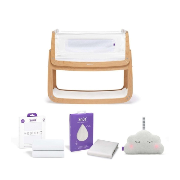 SnuzPod4 Bedside Crib Bundle Package - Natural