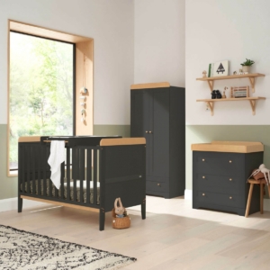 Tutti Bambini Rio 3 Piece Room Set with Cot Top Changer-Slate Gr