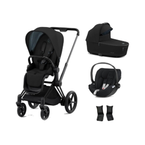 Cybex e-Priam Black Pushchair with Lux Carry Cot & Cloud Z Car S