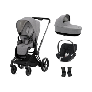 Cybex e-Priam Black Pushchair with Lux Carry Cot & Cloud Z Car S