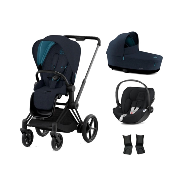 Cybex e-Priam Black Pushchair with Lux Carry Cot & Cloud Z Car S