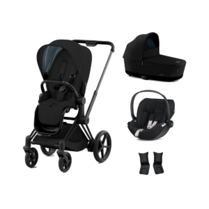 Cybex e-Priam Black Pushchair with Lux Carry Cot & Cloud Z Car S