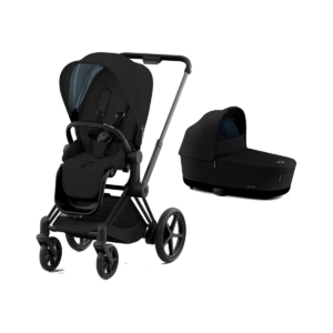 Cybex e-Priam Black Pushchair with Lux Carry Cot-Stardust Black