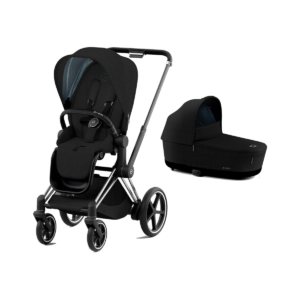 Cybex e-Priam Chrome Pushchair with Lux Carry Cot-Stardust Black
