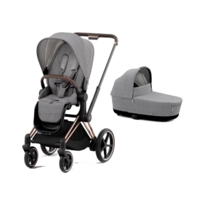 Cybex e-Priam Rose Gold Pushchair with Lux Carry Cot- Manhattan