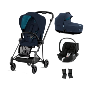 Cybex Mios Black Pushchair with Lux Carry Cot & Cloud Z Car Seat