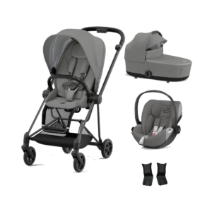 Cybex Mios Black Pushchair with Lux Carry Cot & Cloud Z Car Seat