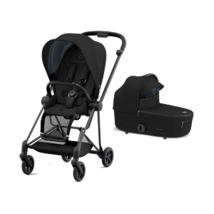 Cybex Mios Black Pushchair with Lux Carry Cot-Deep Black (New 20