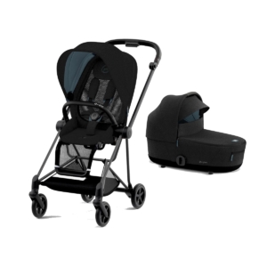 Cybex Mios Black Pushchair with Lux Carry Cot-Stardust Black Plu